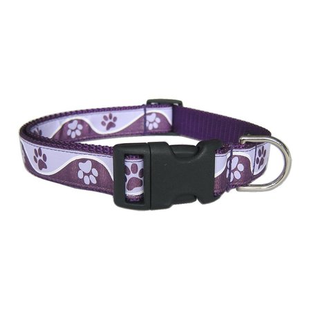 FLY FREE ZONE. Aluminum Buckle Dog Collar - Adjusts 18-28 in. - Large - Purple FL2650371